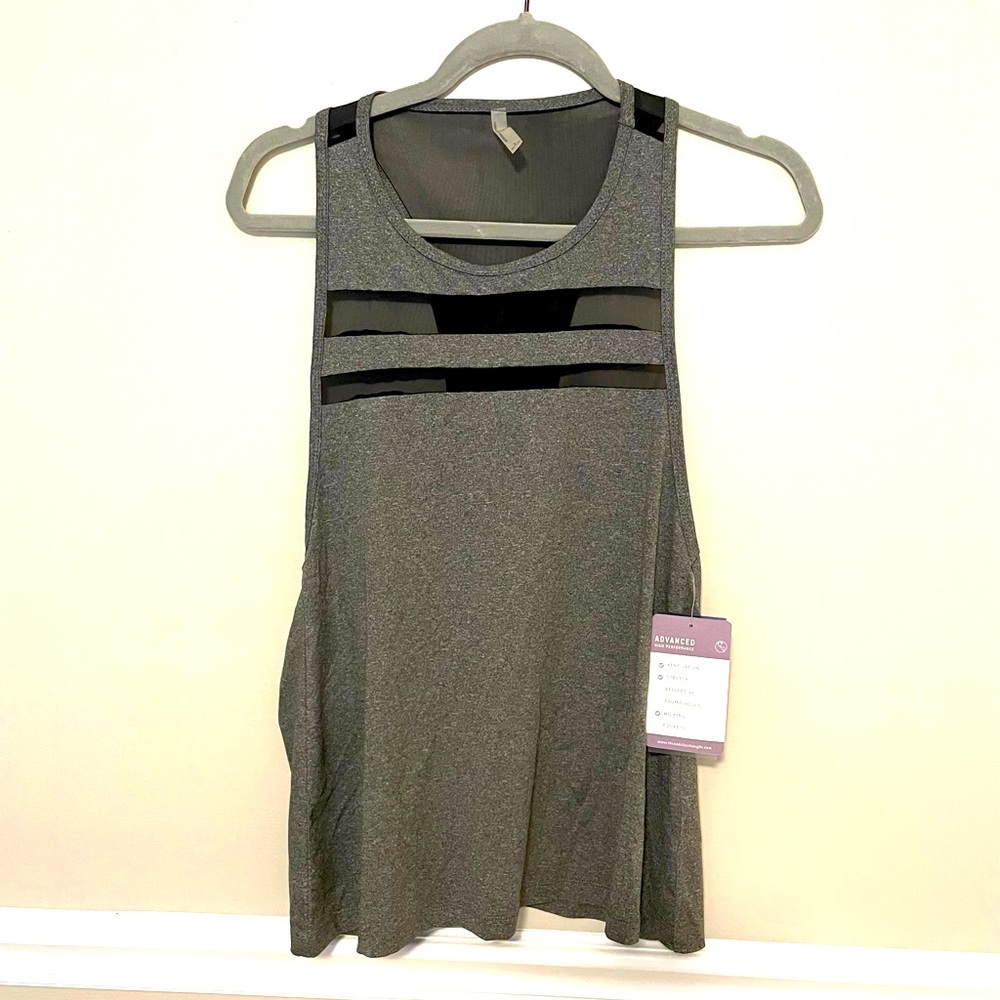 Threads 4 Thought Sz S NWT New Work Out Tank Black Gray